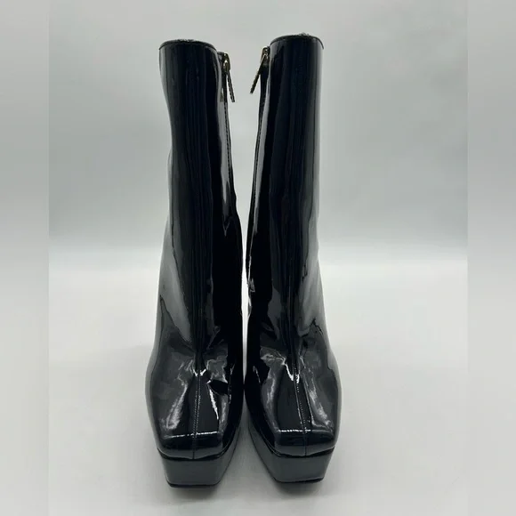 Guess BYRA Women’s Platform Block Heel Ankle Boots Black Patent, Size 6 NWB - Picture 6 of 12